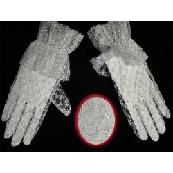 Rękawiczki krótkie biała koronka